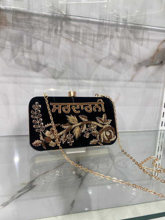 Custom Embroidered Clutch Bag – Personalized Name Clutch, Handmade Party & Wedding Gift