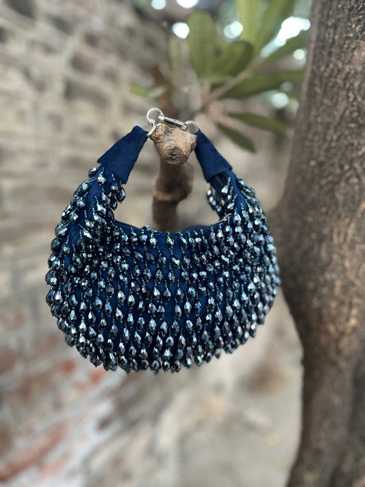 Luxury Red Crystal Beaded Handbag – Designer Statement Clutch for Parties & Weddings