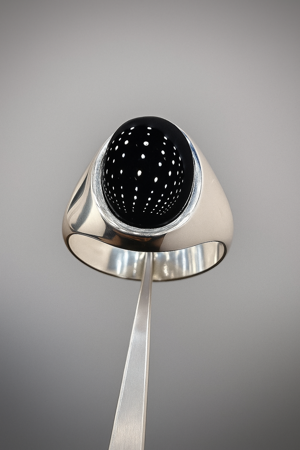 Men’s Silver Signet Ring with Black Onyx – Minimalist Bold Statement Ring