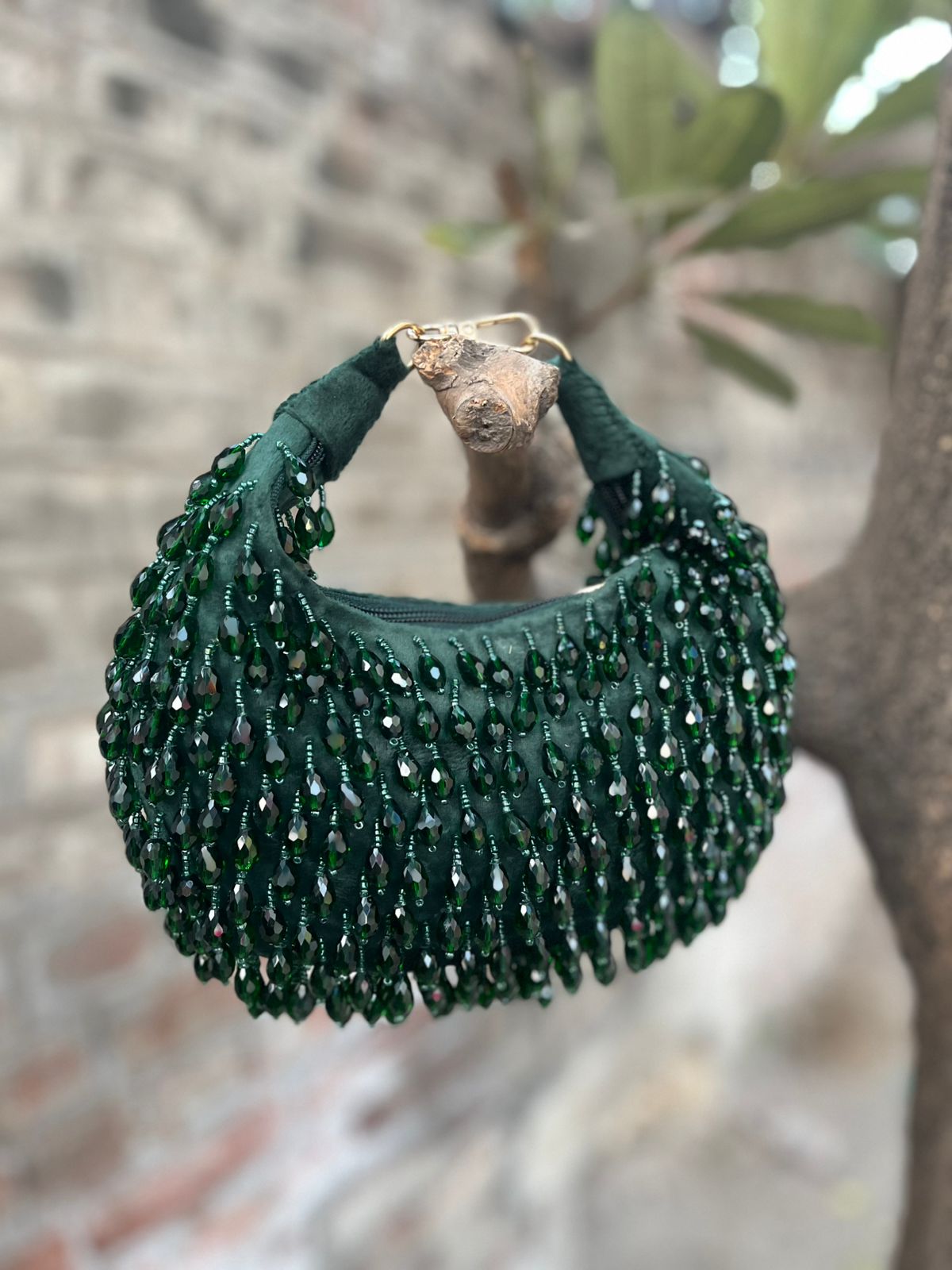 Luxury Red Crystal Beaded Handbag – Designer Statement Clutch for Parties & Weddings