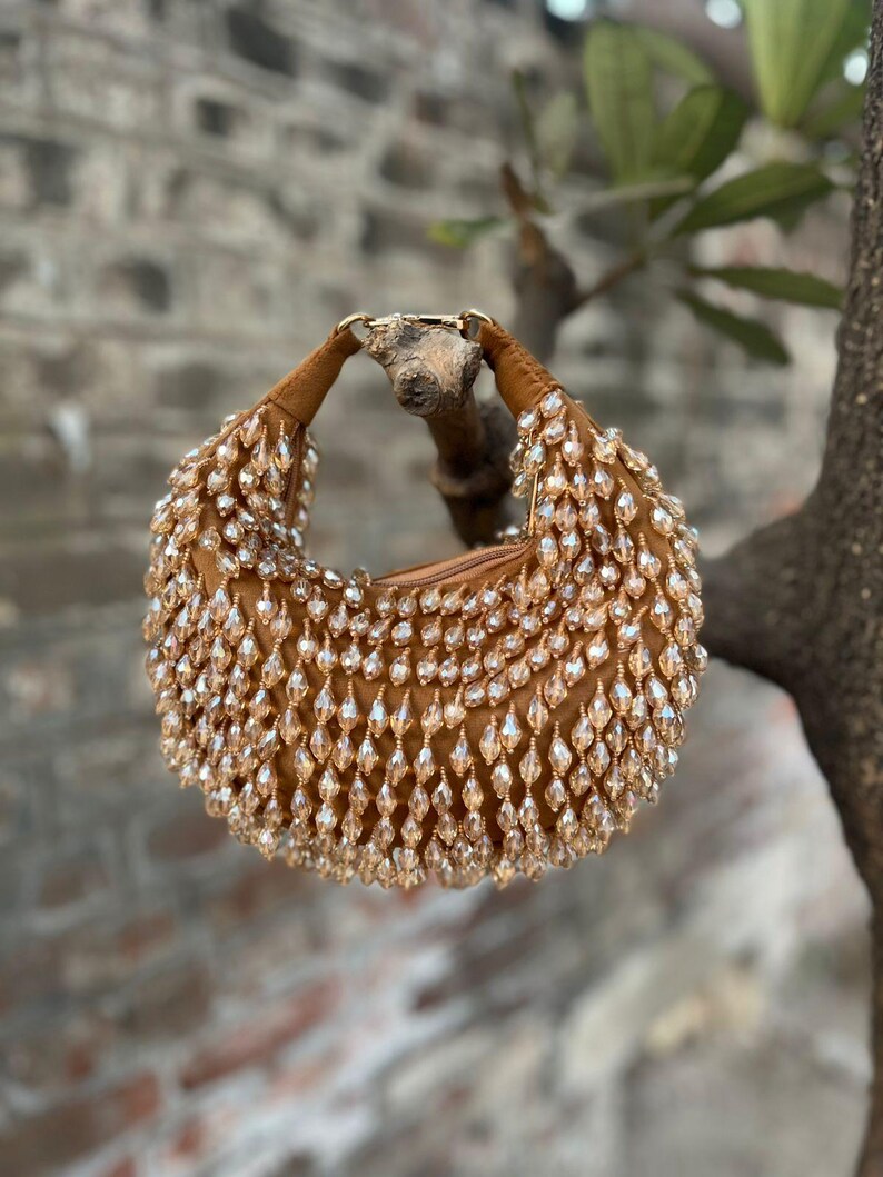 Luxury Red Crystal Beaded Handbag – Designer Statement Clutch for Parties & Weddings